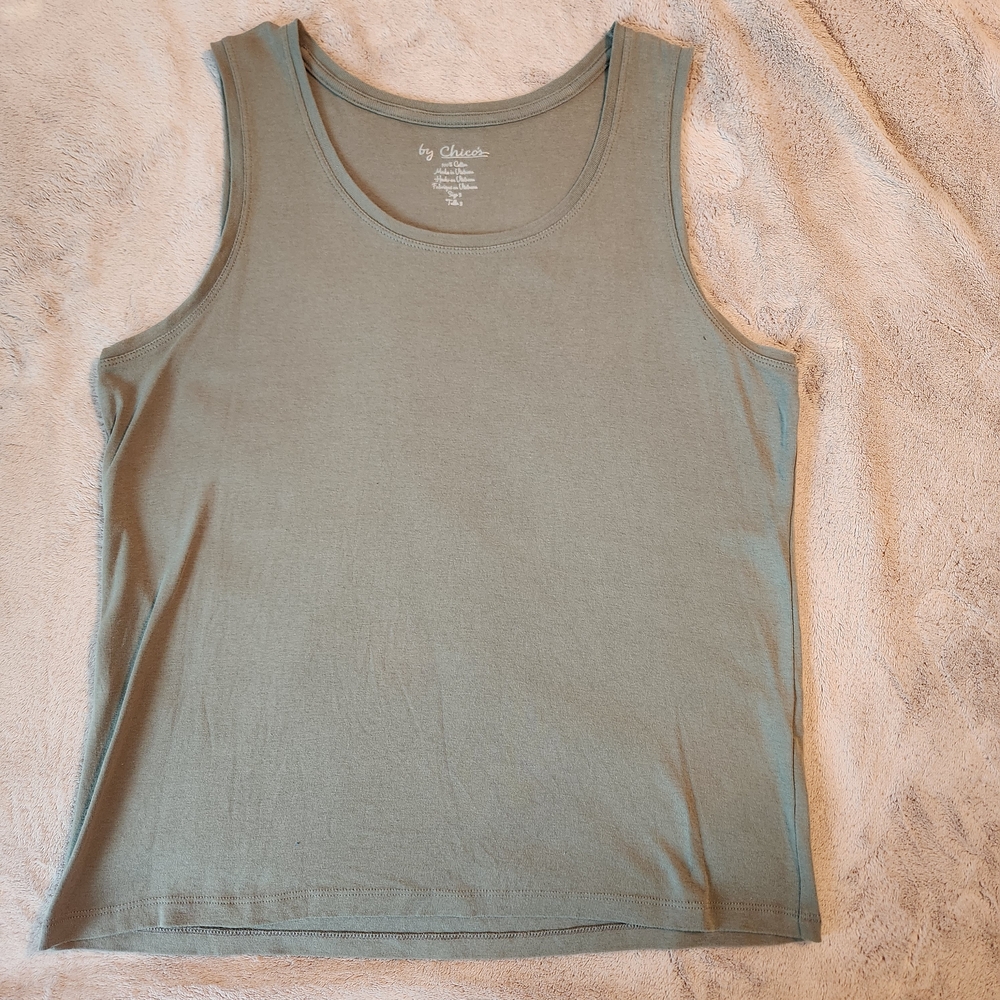 Chico's Green Fitted Sleeveless Tank Top